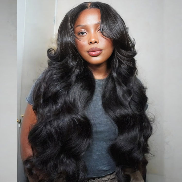 Curtain Bangs Loose Wave Glueless Lace Front Wigs with Clear Transparent HD Lace Wig Flash Sale