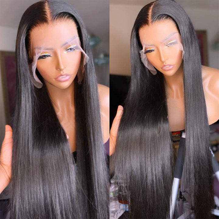 Long Straight Hair 13*4/4*4/T Part Lace Front Wigs Preplucked Frontal Human Hair Wig - Amanda Hair
