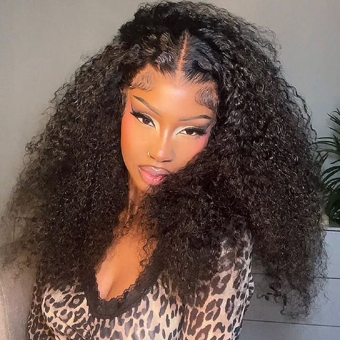 Wow $0.1 Lace Wig| Glueless Thick Fluffy Afro Curly Human Hair Lace Wigs Flash Sale