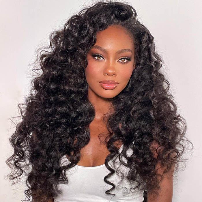 Bouncy Water Wave Glueless Lace Wig Pre Cut Lace with Natural Hairline Mini Knots Lace Front/Closure Wig Flash Sale