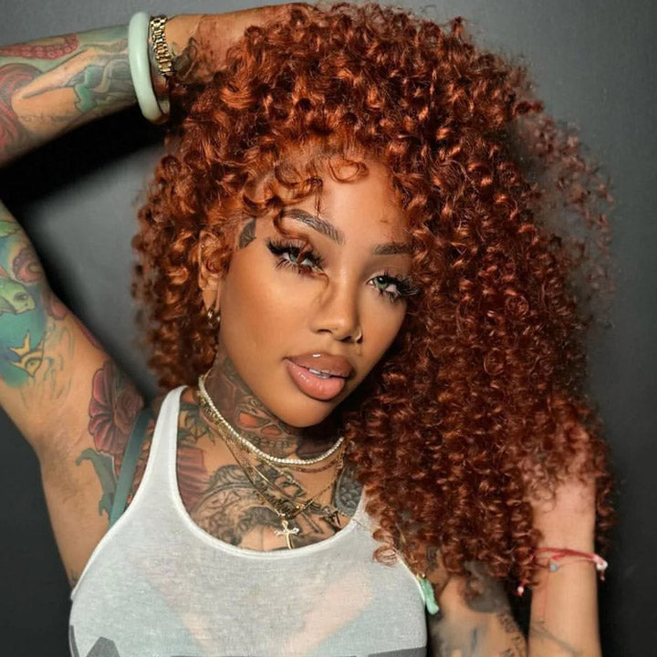 Wow $0.1 Lace Wig| Dark Ginger Brown Wear Go Glueless 7×5 Lace Wig 180% Density Flash Sale