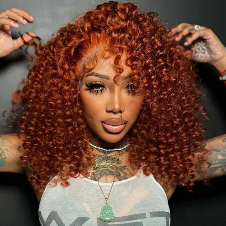 Wow $0.1 Lace Wig| Dark Ginger Brown Wear Go Glueless 7×5 Lace Wig 180% Density Flash Sale