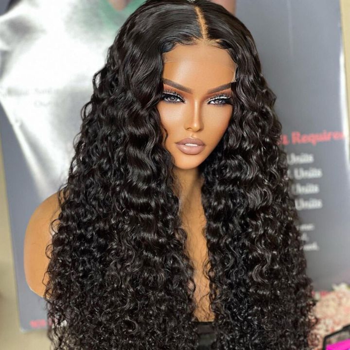 Deep Wave 13*4 Transparent HD Lace Frontal Best Glueless Wigs Curly Natural Hair-Amanda Hair