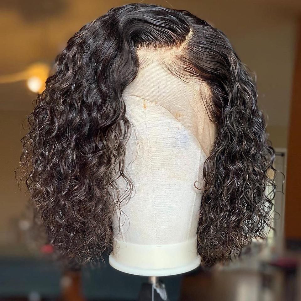 Short Curly Bob Wig 13*4/4*4 Brazilian Curly Hair Bob Wigs-Amanda Hair