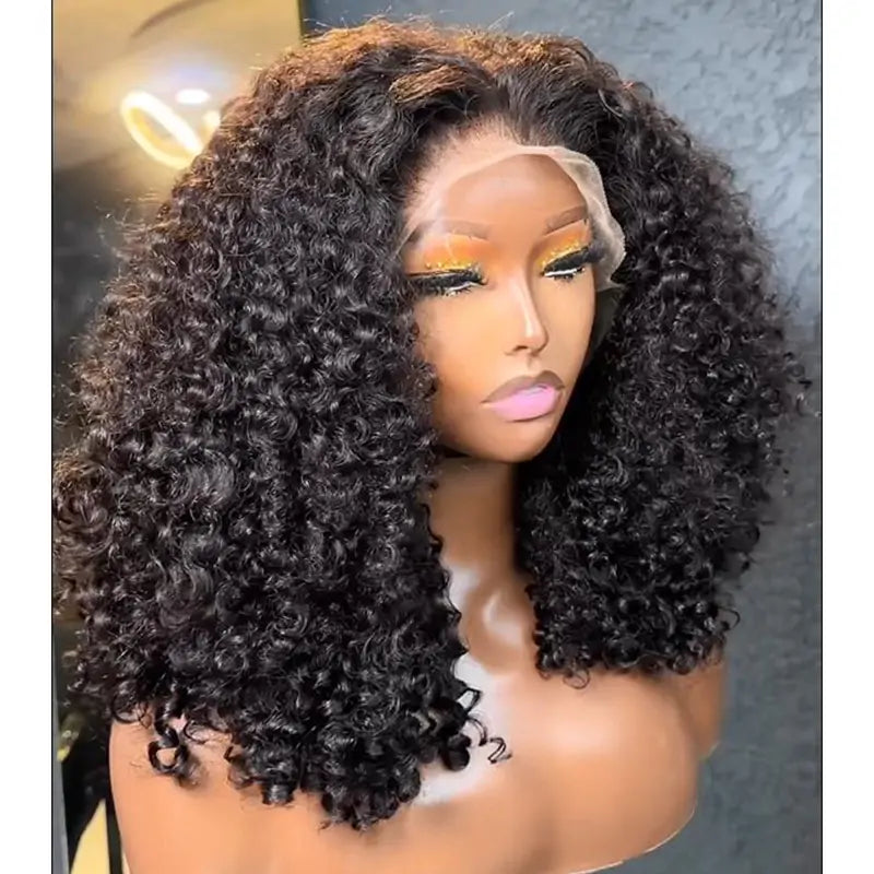 Glueless Curly Human Hair Invisible Lace Bob Wigs Pre Plucked Hairline For Women No Code Needed -Amanda Hair