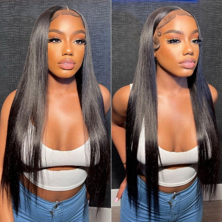 Long Straight Hair 13*4/4*4/T Part Lace Front Wigs Preplucked Frontal Human Hair Wig - Amanda Hair