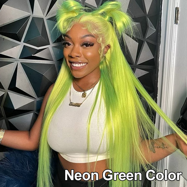 Colorful Straight Lace Frontal Transaparent Wigs Transparent HD Lace Wigs Pre-plucked with Baby Hair