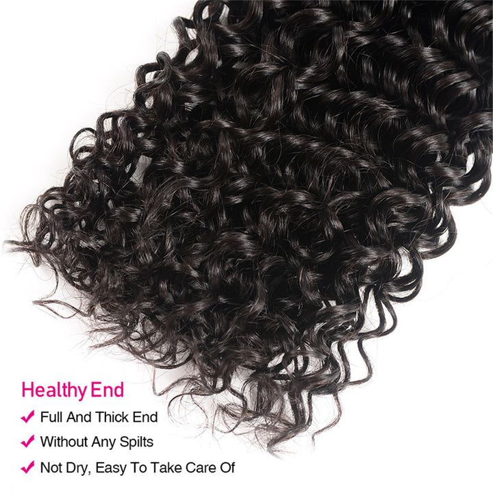 Curly 3 Bundles With 4*4 Lace Closure 10A Grade 100% Remi Human Hair - Amanda Hair