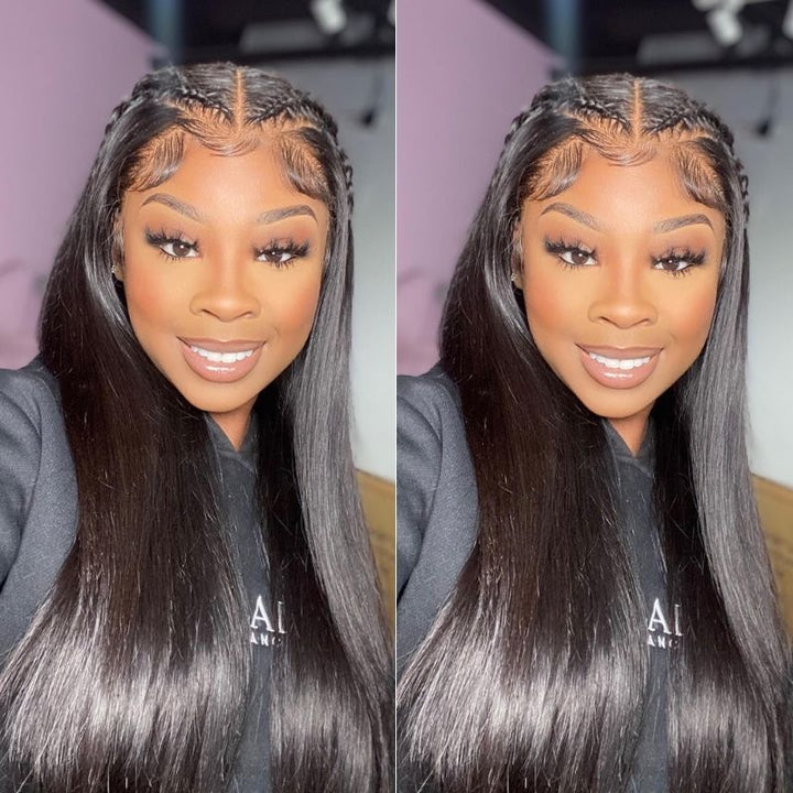 Long Straight Hair 13*4/4*4/T Part Lace Front Wigs Preplucked Frontal Human Hair Wig - Amanda Hair