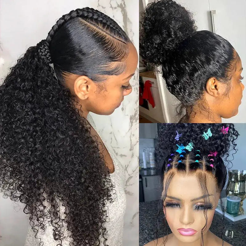 180% Density Natural Curly Hair 360 Full Lace Wig No Code Needed -Amanda Hair