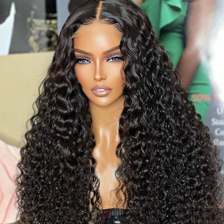 Deep Wave 13*4 Transparent HD Lace Frontal Best Glueless Wigs Curly Natural Hair-Amanda Hair