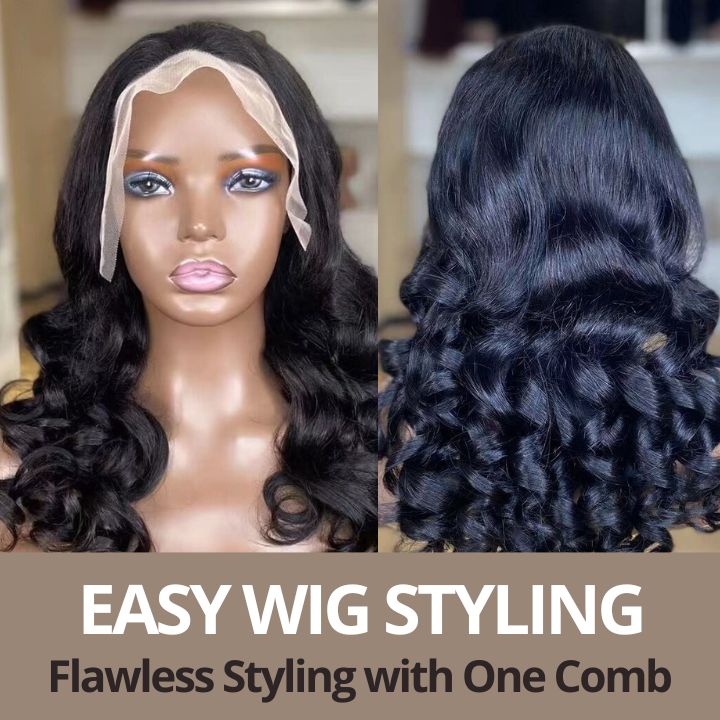 Loose Deep Wave Middle Part Lace Front Wig Human Hair 4*4/13*4 Frontal HD Lace Color Wig Pre Plucked Hairline - Amanda Hair