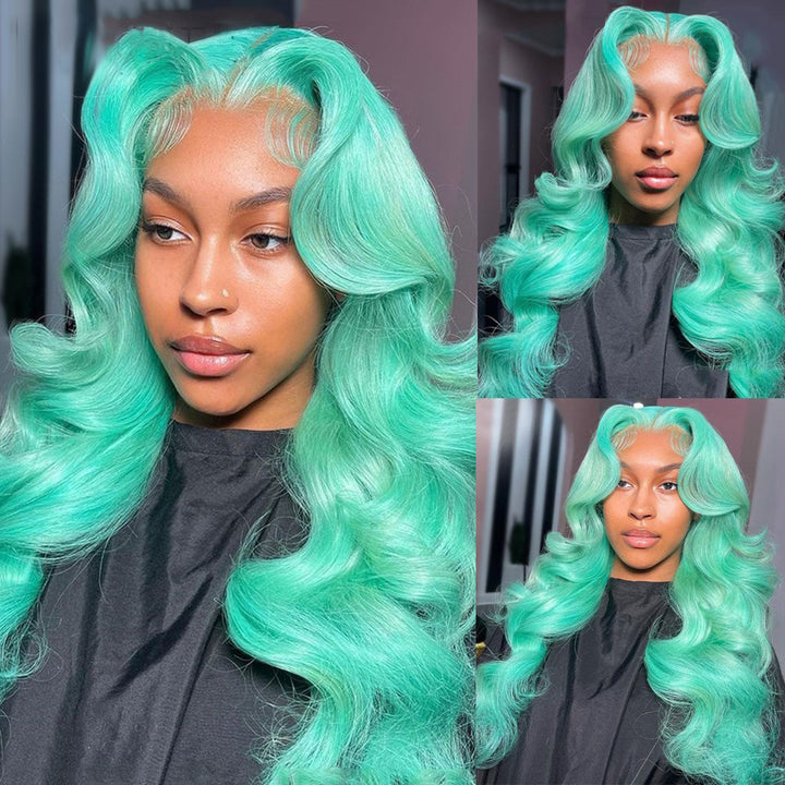 Colorful Body Wave Lace Frontal/Closure Transaparent Wigs Transparent HD Lace Wigs Pre-plucked with Baby Hair
