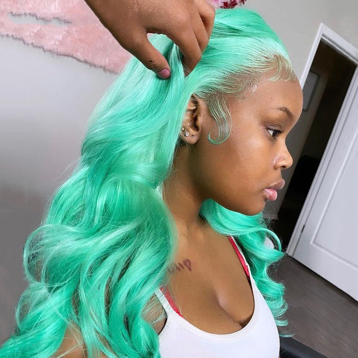 Colorful Body Wave Lace Frontal/Closure Transaparent Wigs Transparent HD Lace Wigs Pre-plucked with Baby Hair