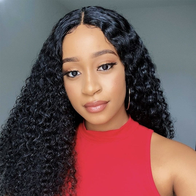 Brazilian Kinky Curly 3 Bundles With 4*4 Lace Closure 10A Grade 100% Remi Human Hair Soft Shiny Wave Hair - Amanda Hair