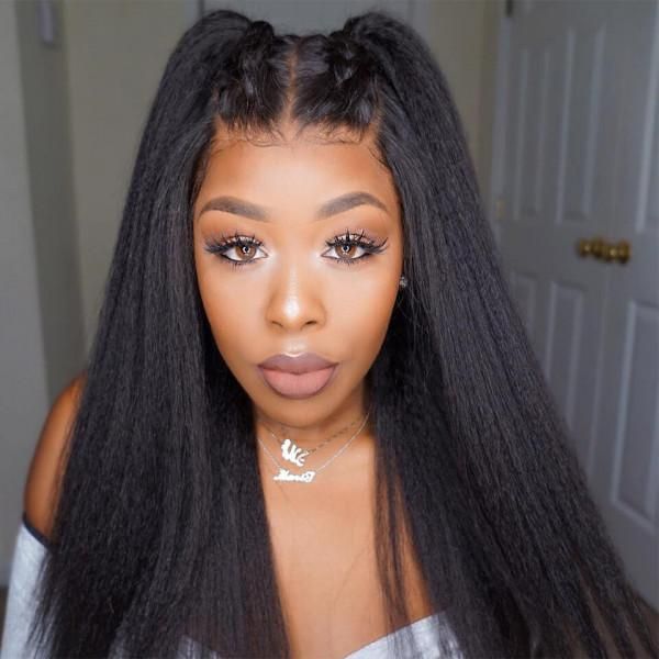 Amanda Mongolian Human Hair Kinky Straight 4 Bundles With 4*4 Lace Closure 10A Grade 100% Remi Human Hair