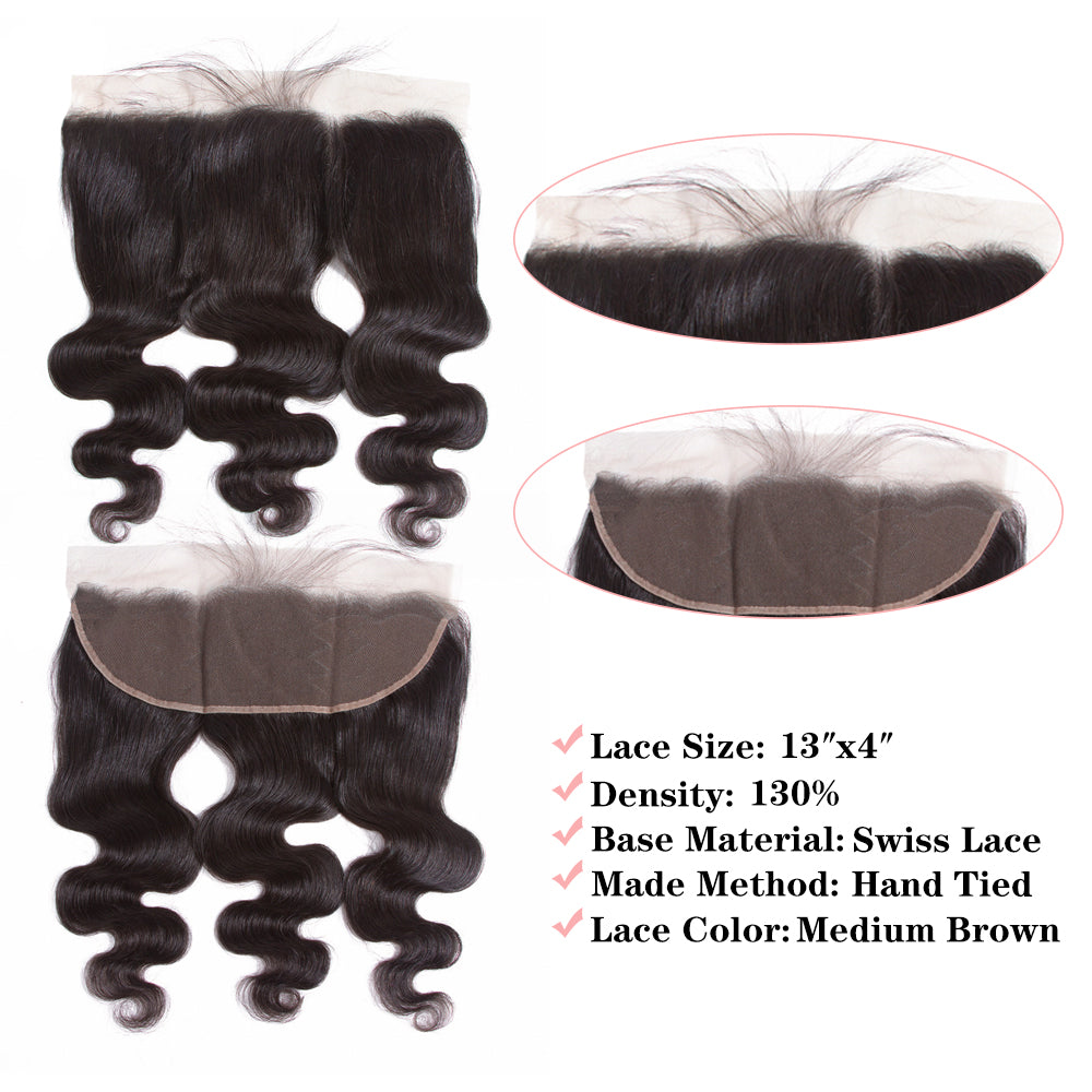 Amanda Hair Peruvian Body Wave 4 Bundles With 13*4 Lace Frontal 10A Grade 100% Human Remy Hair Charming Hairstyle