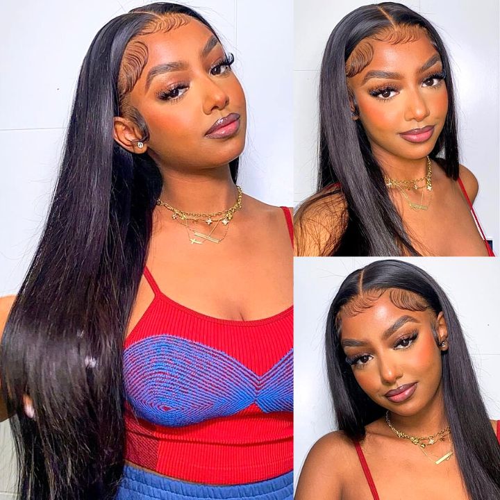 Long Straight Hair 13*4/4*4/T Part Lace Front Wigs Preplucked Frontal Human Hair Wig - Amanda Hair