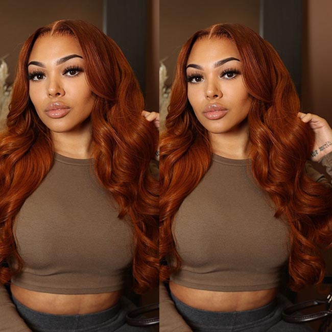 Flash Sale Buy 2 Get 1 Free Dark Root Ginger Colored Body Wave 13x4 Lace Front /4*4 Lace Closure Wigs With Baby Hair - Amanda Hair