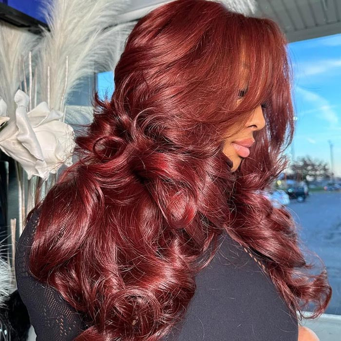 Easy on & Go Reddish Brown Loose Wave Glueless 7×5 Lace Closure Wig Flash Sale