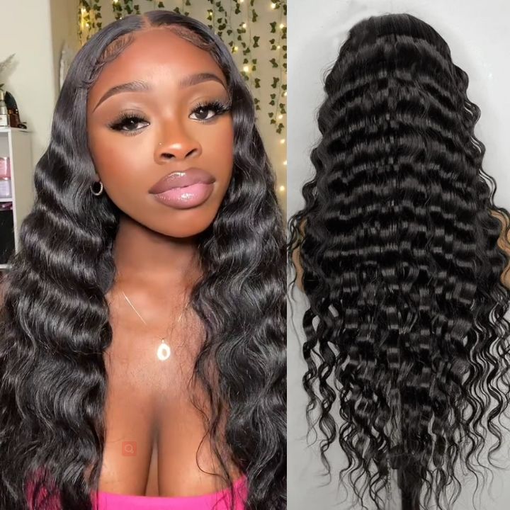 Flash Sale :Glueless Loose Deep Wave Wigs Virgin Human Hair 4*4/13*4 HD Lace Front Wig Pre Plucked Hairline - Amanda Hair