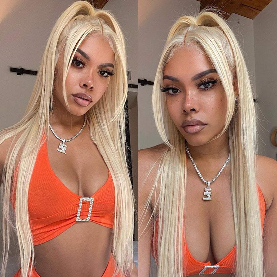 HD Transparent Lace Straight Blond Hair 613 Wigs For Women-Amanda Hair