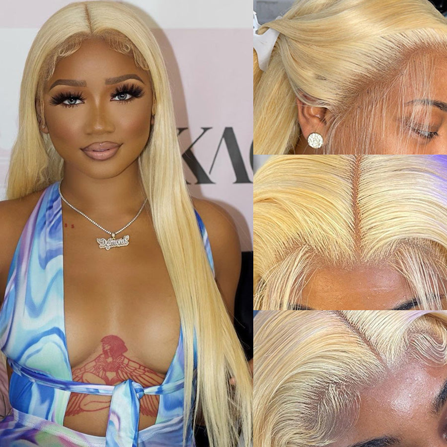 Straight Blonde Wigs 613 Straight 5x5 HD Transparent Lace Closure Wig-Amanda Hair