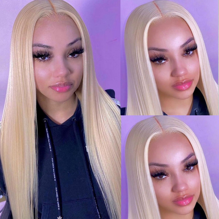 Straight Blonde Wigs 613 Straight 5x5 HD Transparent Lace Closure Wig-Amanda Hair