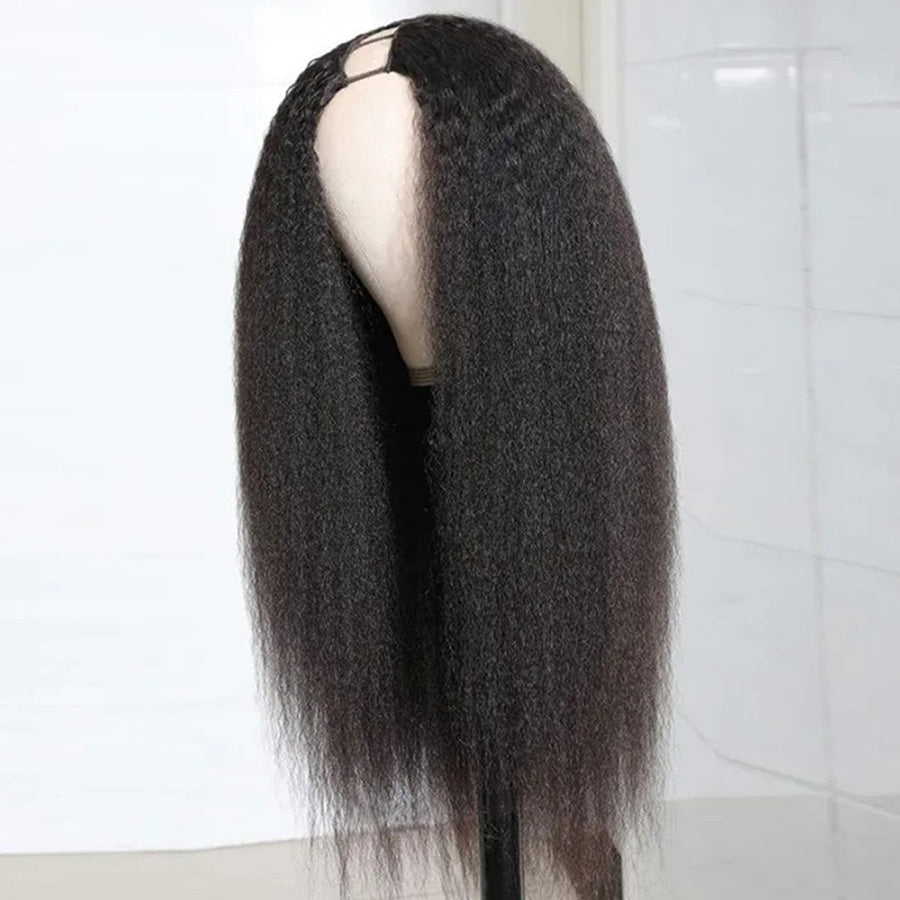 Kinky Straight U Part Human Hair Wigs 150% Density U Shape Leave Out Glueless Wigs - Amanda Hair