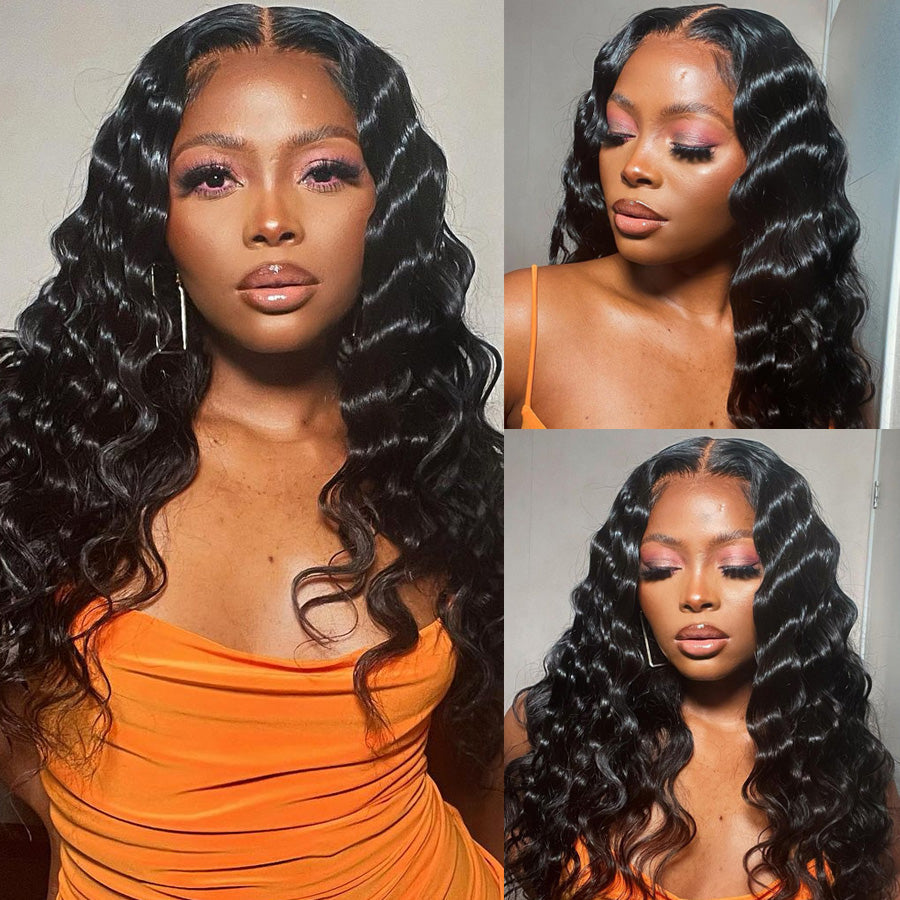 Glueless 4*4 Lace Loose Deep Wave Closure Wig Pre Plucked Natural Hair Line-Amanda Hair
