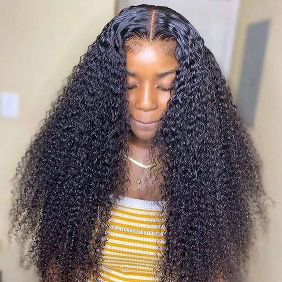 Amanda Factory Outlet 4*4 Curly Human Hair Wig Remy Malaysian Curly Wig 100% Human Hair Lace Closure Wig 150% Kinky Curly Lace Front Wig
