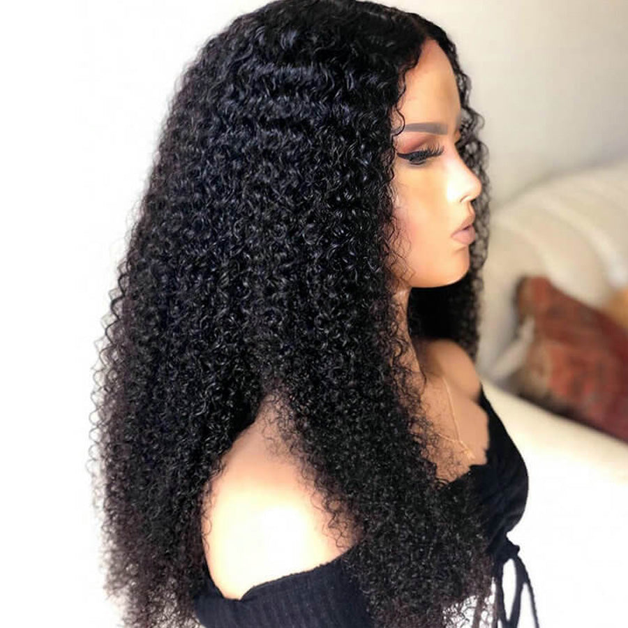 Virgin Kinky Curly Hair 13x4 HD Transparent Lace Front Wigs For Women-Amanda Hair