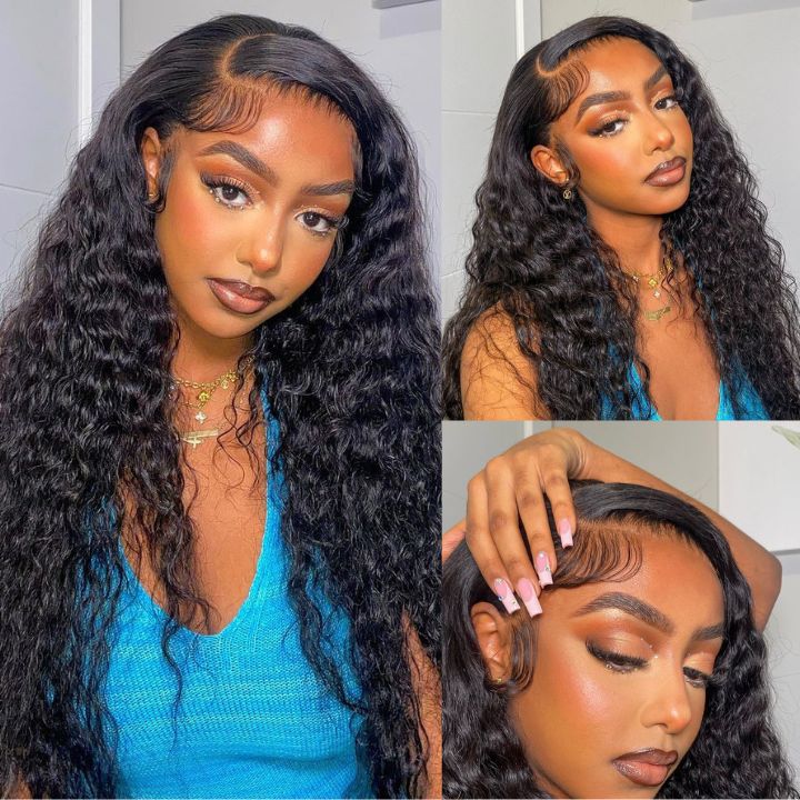 Stock Limited: Glueless 30" Long Water Wave 13*4 HD Transparent Lace Frontal Wig 150% Density