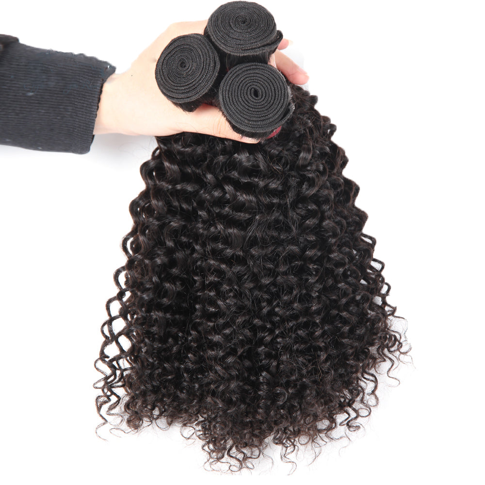 Amanda Indian Hair Kinky Curly 3 Bundles With 4*4 Lace Closure 9A Grade 100% Unprocessed Human Hair Christmas Hot Item