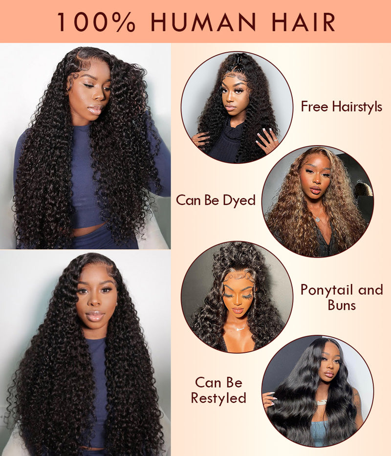 BOGO Free| Long Curly Hair 6x4 3D Cap Glueless Lace closure Wig Flash Sale