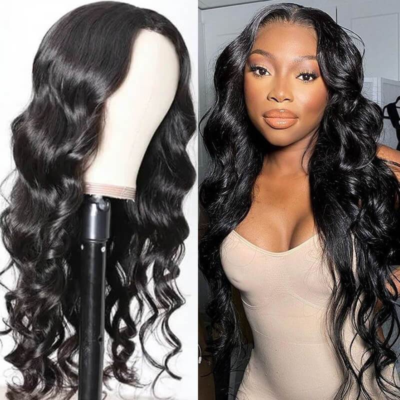Middle Part Body Wave T Part 13*4*1 Lace Front Virgin Human Hair Wigs 180% Density Pre Plucked Lace Frontal Wig - Amanda Hair