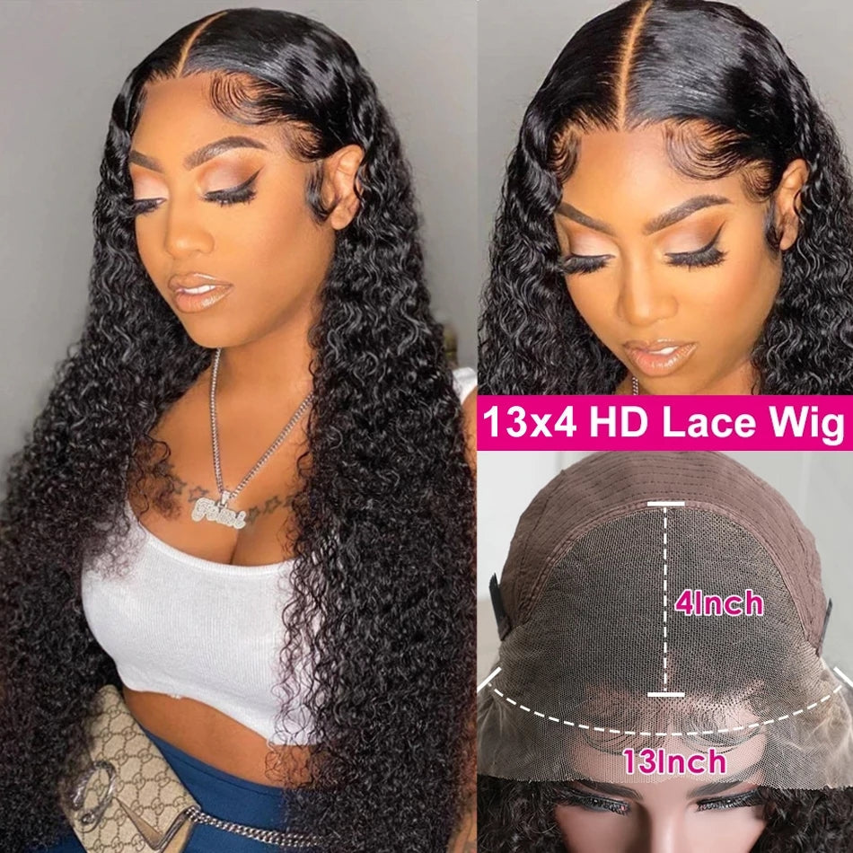 Long Curly Hair 13×4 Lace Front Wigs Pre Plucked Virgin Human Hair Wigs Sale-Amanda Hair