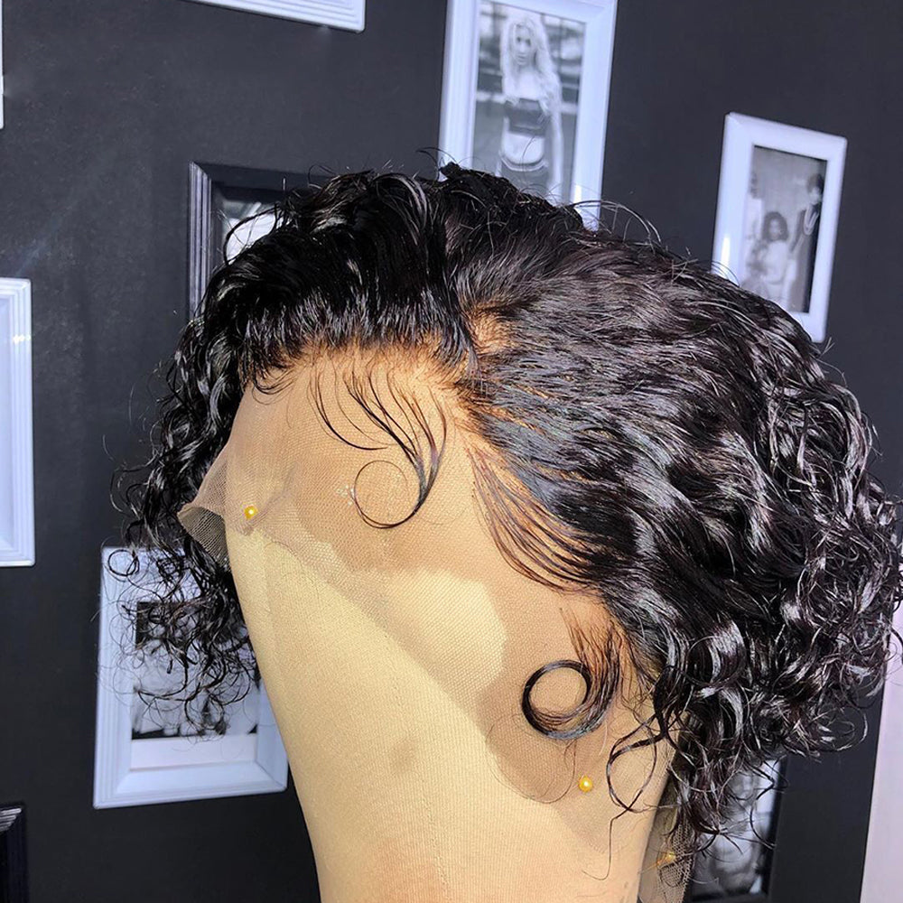 Pixie Cut Wig Human Hair Short Curly 13*4 Pixie Lace Front Wigs-Amanda Hair