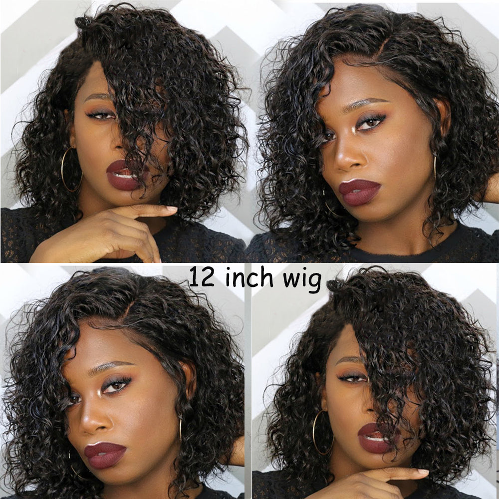 Curly Pixie Cut Wig Short Lace Front Human Hair Wigs For Black Women Brazilian T part Curly Bob Wigs -Amanda Hair