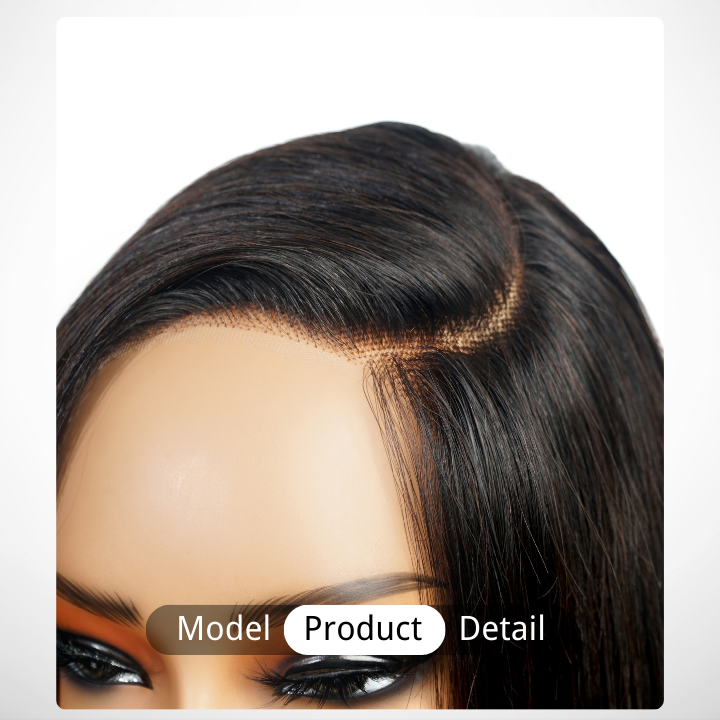 Glueless Brazilian Straight Short Bob Lace Wigs Transparent Pre Plucked Hairline Nature Color -Amanda Hair