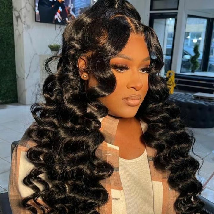 Glueless Loose Wave 6x4.5 /13x4 HD Transaparent Lace Front Wig Virgin Human Hair Pre Plucked Hairline - Amanda Hair