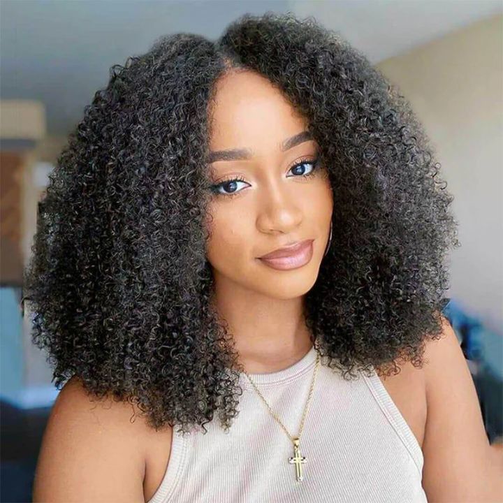 Kinky Curly Bob Wigs 4*4/13*4 Lace Closure Short Curly Bob Wigs Human Hair-Amanda Hair