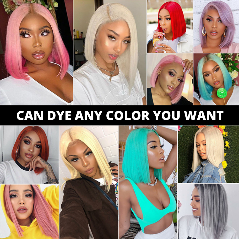 Extra 60% OFF | 613 Blonde Straight Short Bob Wigs 13x4 Transparent Lace Frontal Wig-Flash Sale