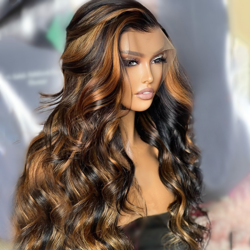 Flash Sale Buy 2 Get 1 Free Blonde Highlight Body Wave 13x4 Lace Front /4*4 Lace Closure Wigs With Baby Hair - Amanda Hair