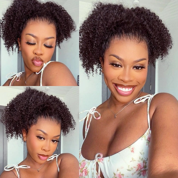 180% Density Natural Curly Hair 360 Full Lace Wig No Code Needed -Amanda Hair