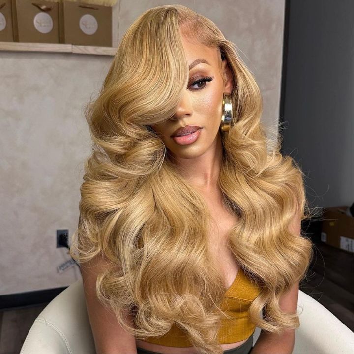 FLASH SALE $99: Glueless Honey Blonde Body Wave 13x4 Lace Front Wigs-Amanda Hair