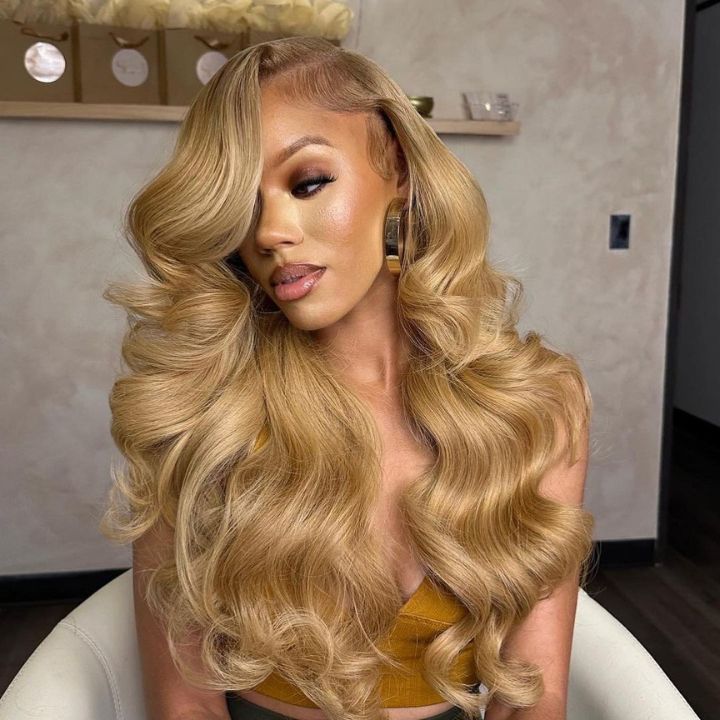 FLASH SALE $99: Glueless Honey Blonde Body Wave 13x4 Lace Front Wigs-Amanda Hair