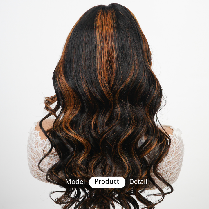 Highlight Blonde Glueless Transparent  Lace Front Loose Wave Colored Wigs Human Hair -Amanda Hair