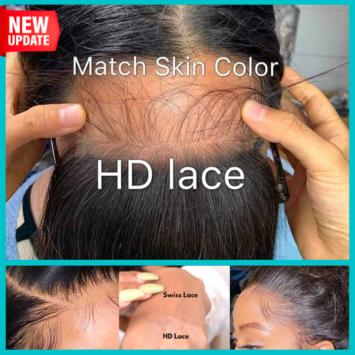 Amandahair Undetectable  13x4/4x4 Deep Wave HD Clear Lace Front/Closure Wigs Black Human HairPre Plucked Hairline