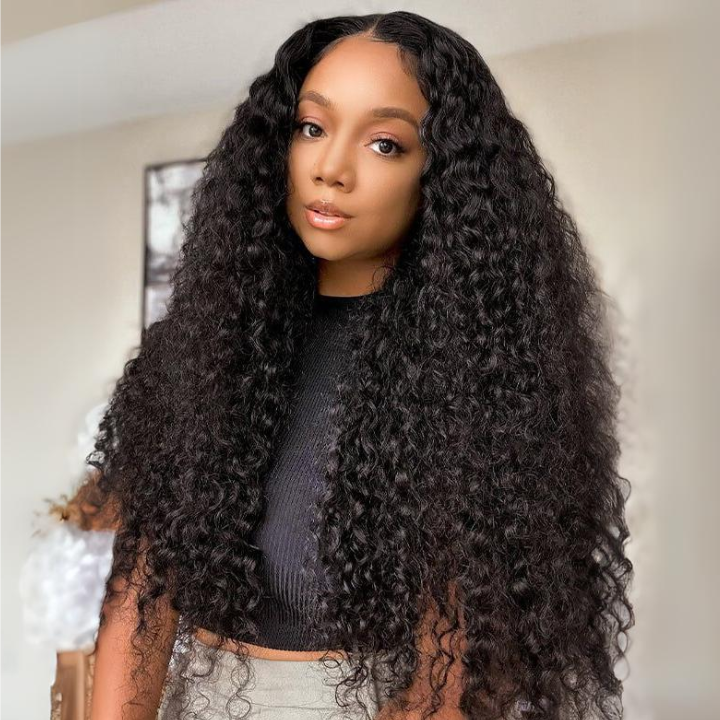 Deep Wave 13*4 Transparent Lace Frontal Best Glueless Wigs Curly Natural Hair-Amanda Hair